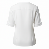 Chemise blanche manches courtes femme - vue de dos