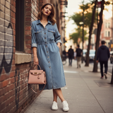 Robe casual en jean femme - lifestyle urbain